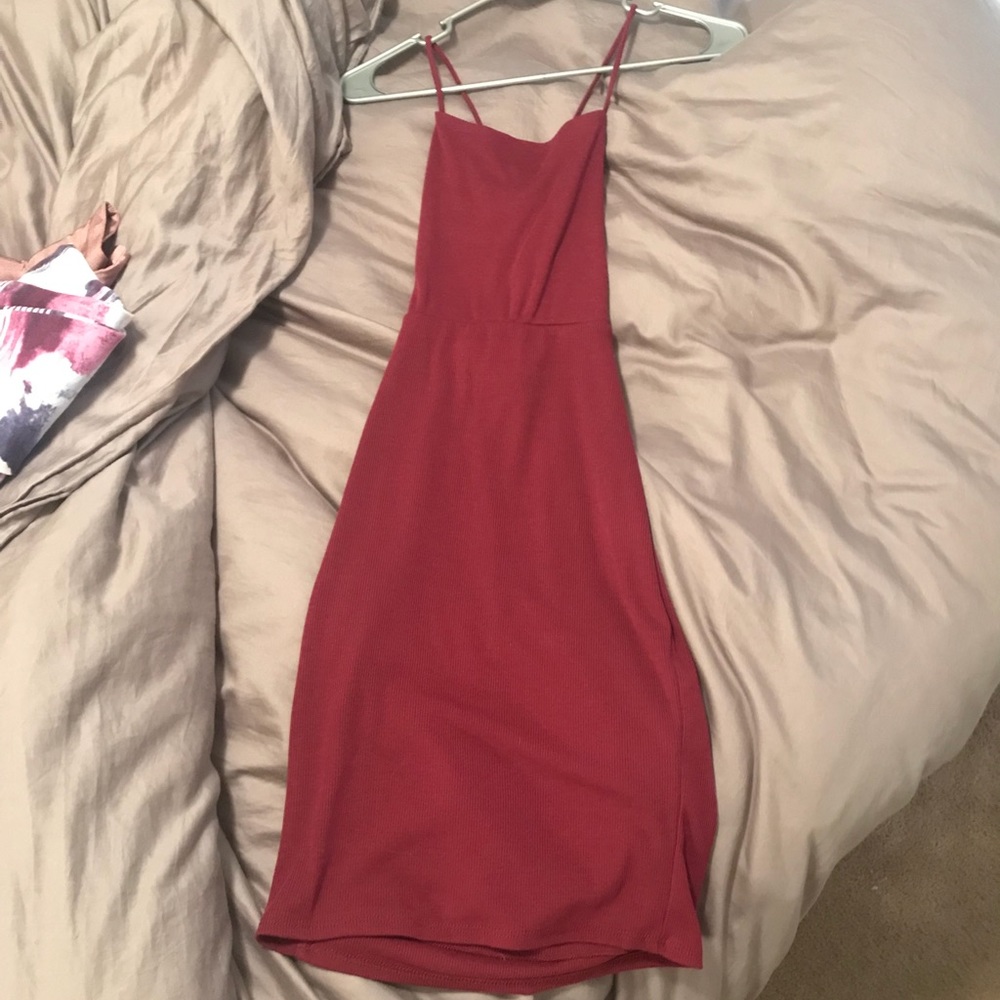 Super cute, ribbed, LuLus dress with cute tie back